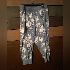 NWOT 22/24 Simply CACIQUE Gorgeous Purple Floral Nightpants With Pockets